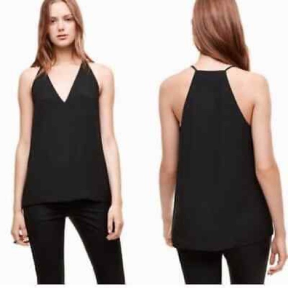 Aritzia Babaton Pale Blue Morris Blouse Tank Top V- Neck Size XXS Women’s - Picture 2 of 9